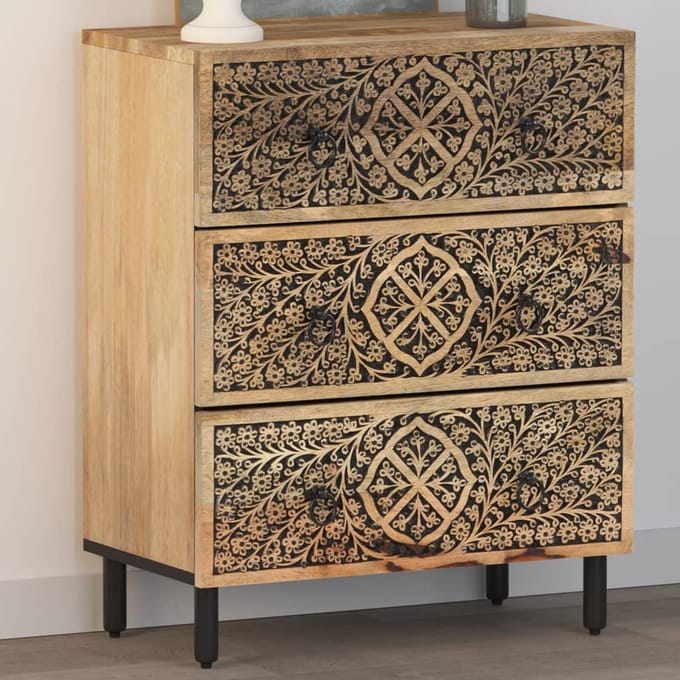 vidaXL - Bijzetkast - 60x33x75 - cm - massief - mangohout