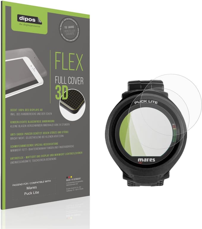 dipos FLEX – 2x Matte Screenprotector geschikt voor Mares Puck Lite | Volledige Schermbescherming | Case-Friendly