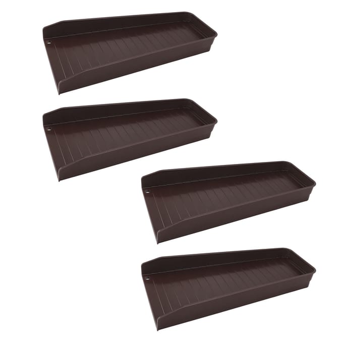 4 PCS Bloc d'éclaboussures de descente de toit Extensions de descente de toit de gouttière Pluvière Rallonge de descente de toit fixable avec 8 noir