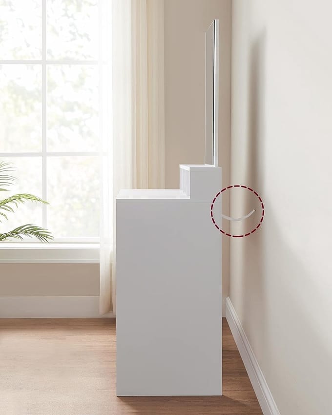 FurnStar kaptafel met spiegel - 80x40x140 cm - Wit