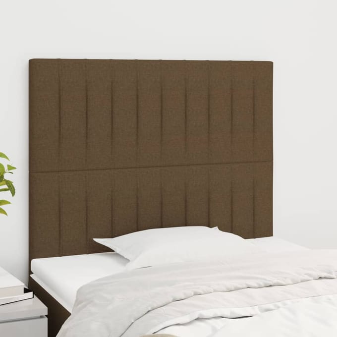 vidaXL - Hoofdbord - donkerbruin - 90x5x118/128 - cm - Stof