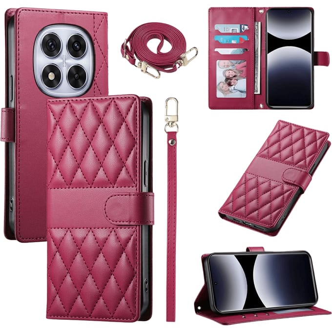 Comfycase Xiaomi Redmi Note 15 Pro Bookcase met Koord Rood