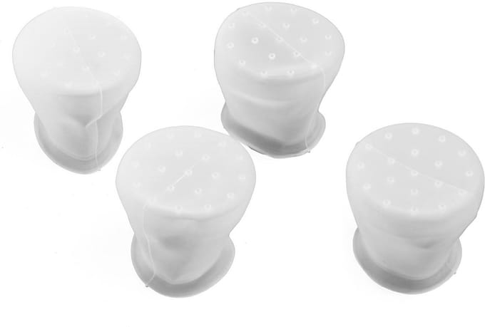 Benson Antislip siliconen stoelpoot beschermers - wit - set van 4 - geruisloos en waterbestendig