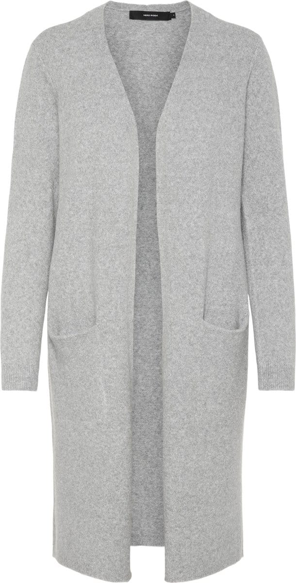 Vero Moda Vest Vmdoffy Ls Long Open Cardigan Noos 10215434 Light Grey Melange Dames Maat - M