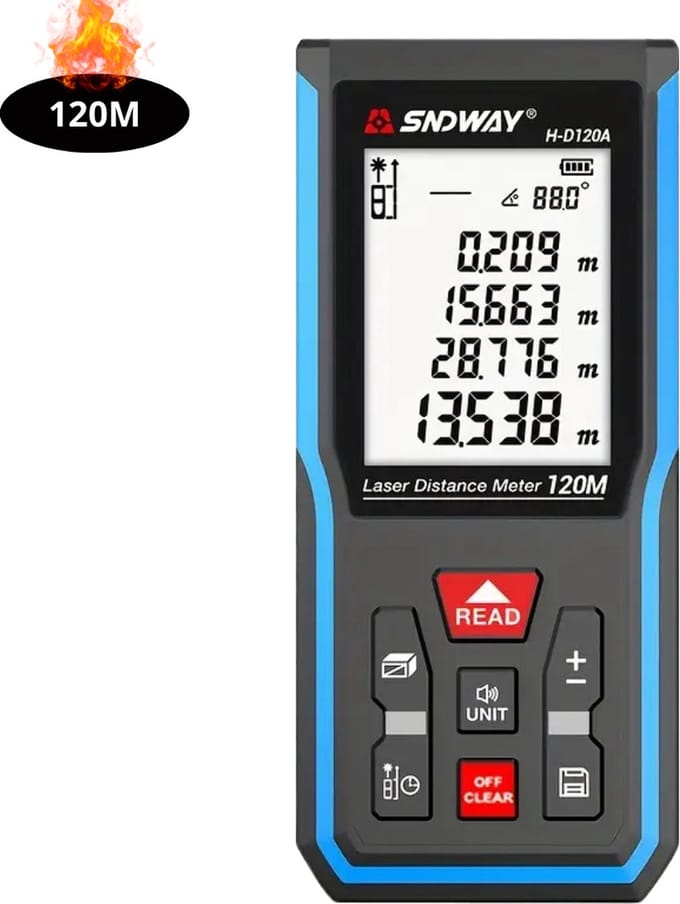 Nivard Laserafstandsmeter - Laser - Afstandsmeter - Afstandmeter - Rangefinder - Digitale Meetlint - Precisiegereedschap - 120 Meter
