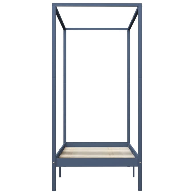 vidaXL - Hemelbedframe - massief - grenenhout - grijs - 90x200 - cm