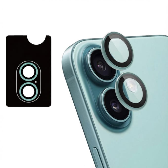 imoshion Camera Lens Protector - Geschikt voor iPhone 16/ iPhone 16 Plus - 2 Pack - Teal
