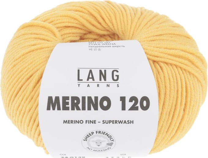 Lang Yarns Merino 120 - 149 goudgeel - Merinowol Garen
