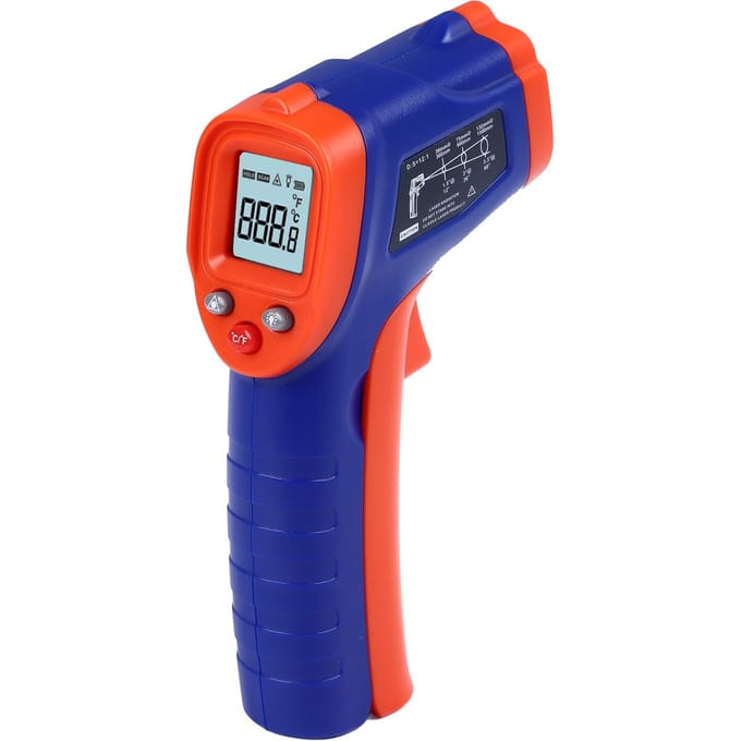 Infraroodthermometer Snelle Reactie Handheld Temperatuurmeetpistool voor Koken Pizzaoven BBQ red