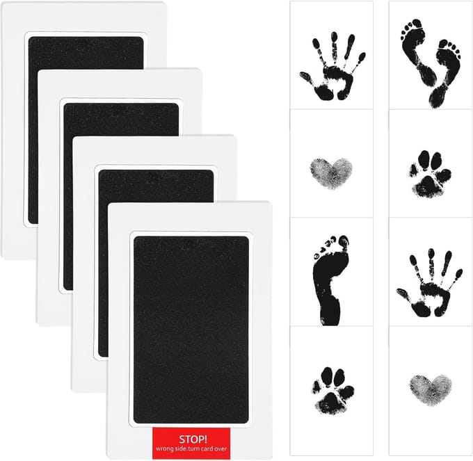 Set van 4 Afdrukken voor Handen en Voeten Baby Cadeau