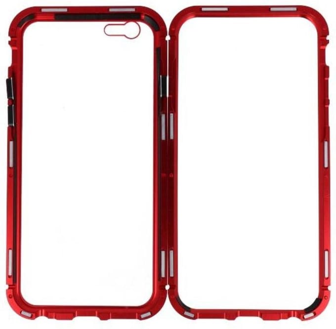 Rood Transparant Magnetisch Back Cover Hoesje voor Apple iPhone 6 / 6s