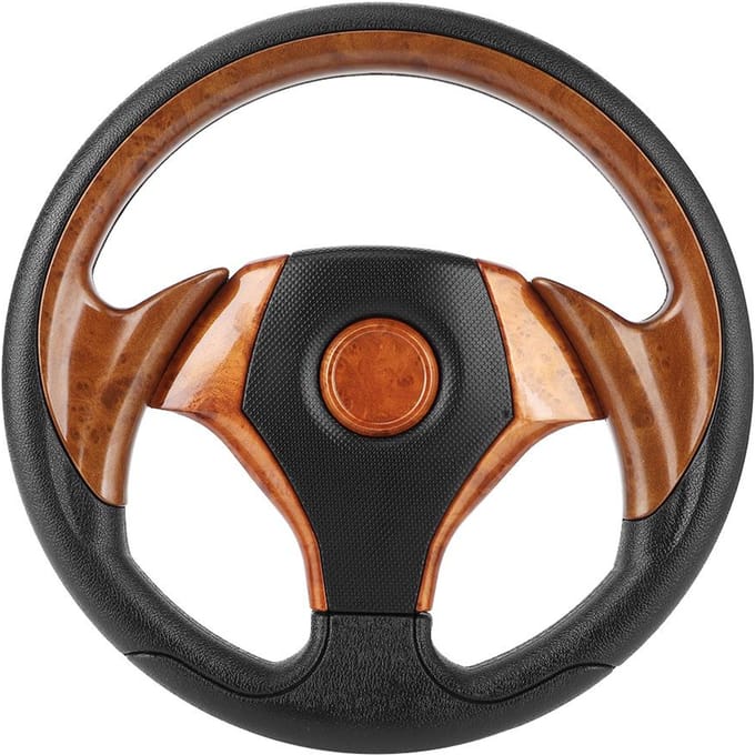 Volant Universel 320mm Type 6 Boulons Voiture de Course Imitative Automobile ModifiéMarron marron
