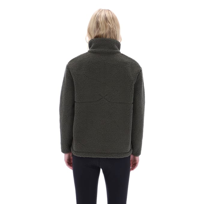 Hunter Tiorga 1/4 Rit Borg Fleece Polyester Heren Groene Rits Pullovers