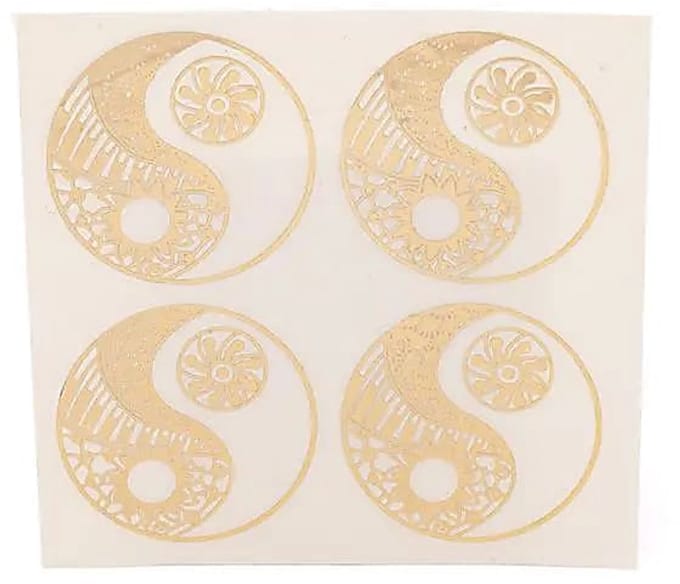 Metalen sticker Yin Yang goud 4x