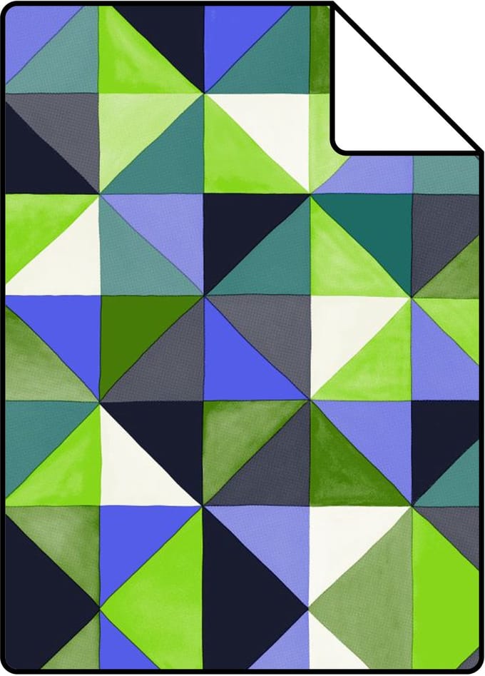 Proefstaal Origin Wallcoverings behang kubisme groen - 26,5 x 21 cm - 346914-S