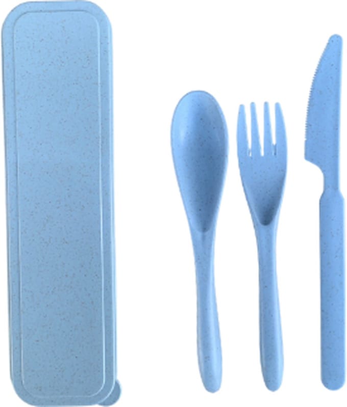 Bio-based Bestekset | Blauw | Biologisch Afbreekbaar | Vaatwasserbestendig | Duurzaam Campingbestek