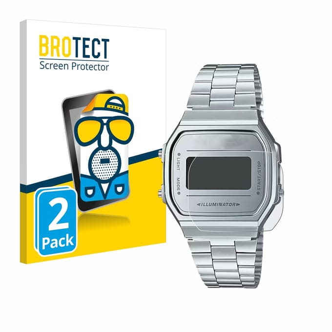 BROTECT - Screenprotector voor Casio A168WEM-7EF - Folie Beschermfolie matte 2 Stuks