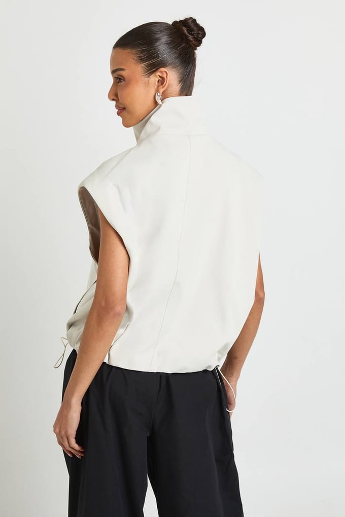 boohoo Dames Bodywarmer Met Trechterkraag En Rits | Steen | Maat: 40