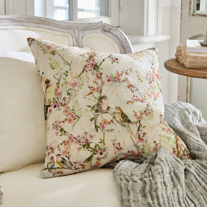 LOBERON Kussenhoes Florémont crème/bont gekleurd