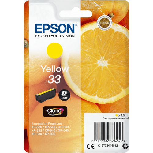 Epson Oranges Claria Premium inkt, geel, enkelverpakking 33