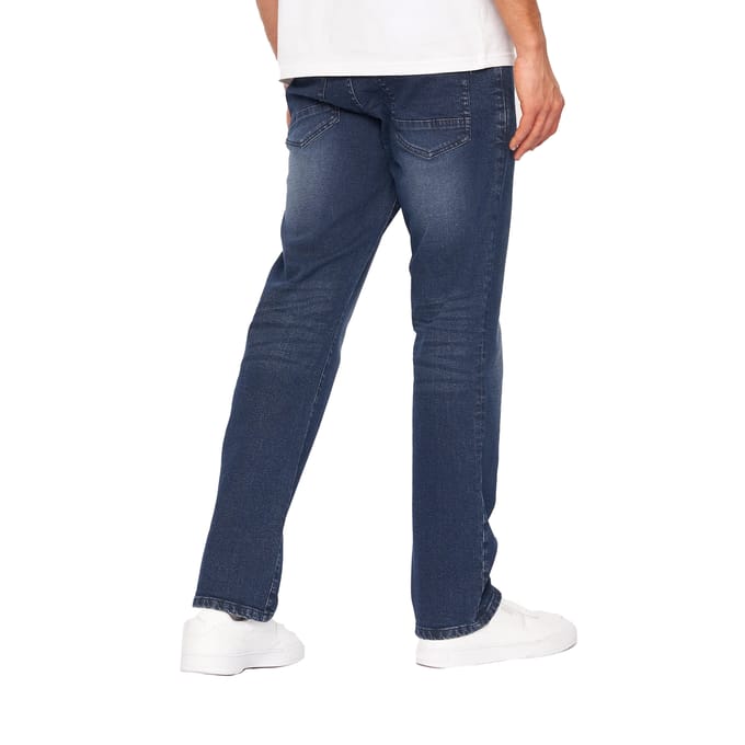 Crosshatch Heren Denim Jeans met print (Donkere wasbeurt)