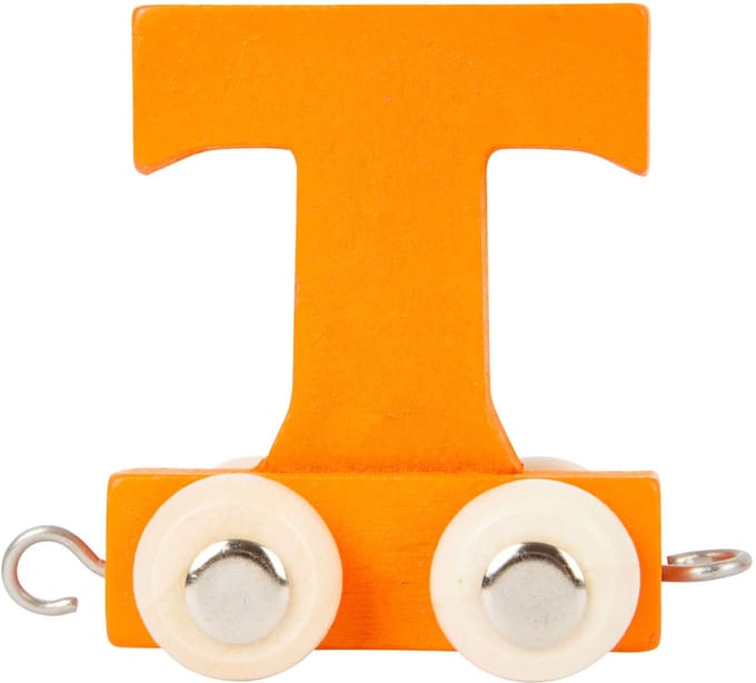 Small Foot - Wooden Letter Train Orange - T - 12 pieces