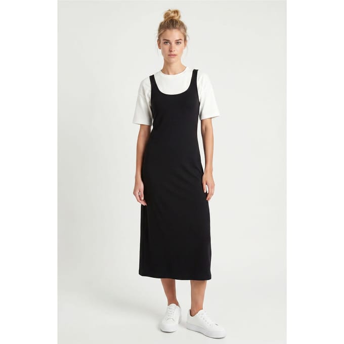 Dames Mouwloze Midi Jersey Camisole Jurk