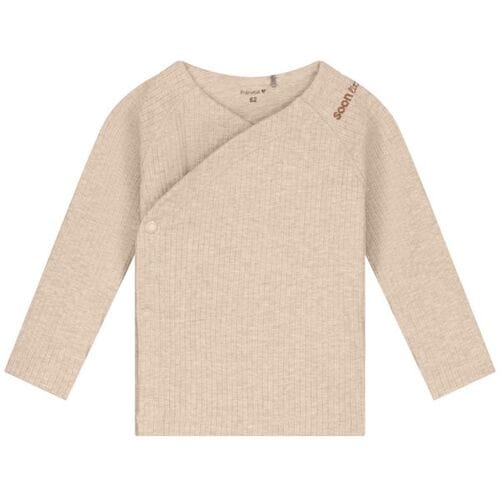 Prénatal newborn overslagshirt rib Light Sand Melange 68 unisex