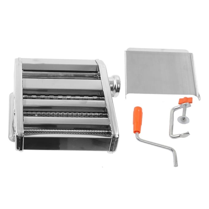 Machine à Pâtes Acier Inoxydable Réglage d'Épaisseur 9 Niveaux Machine à Pâtes Manuelle avec Antidérapant gray
