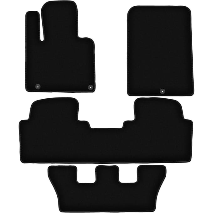 BASIC zwarte velours vloermatten voor: Kia Sorento III 7-zits (2015-)