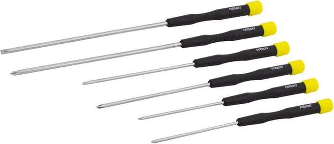 Precisie Schroevendraaier Set - 6 Stuks met 150mm Lange Bladen