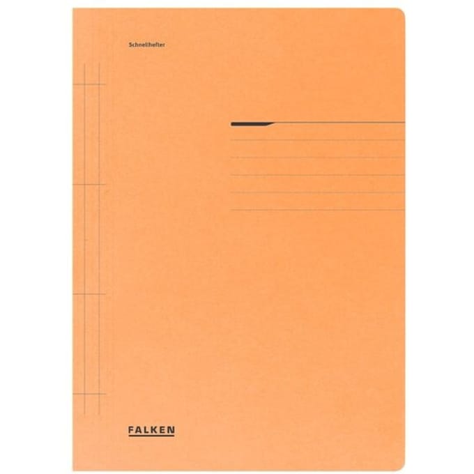 FALKEN Dossiermap A4 Oranje | Kartonnen Documentenmap 25 × 31 cm | 1 Stuk | Beschrijfbaar & Labelruimte