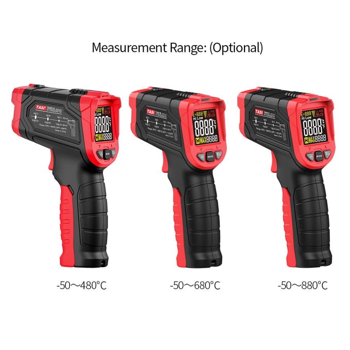 TASI – thermomètre infrarouge IR sans contact, testeur de température numérique portable, pyromètre 12:1, couleur TA601B