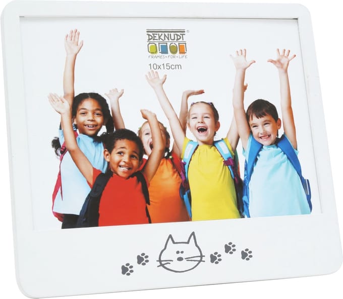 Deknudt Frames fotolijst S68KK1  E1F - wit - kat motief - 10x15 cm