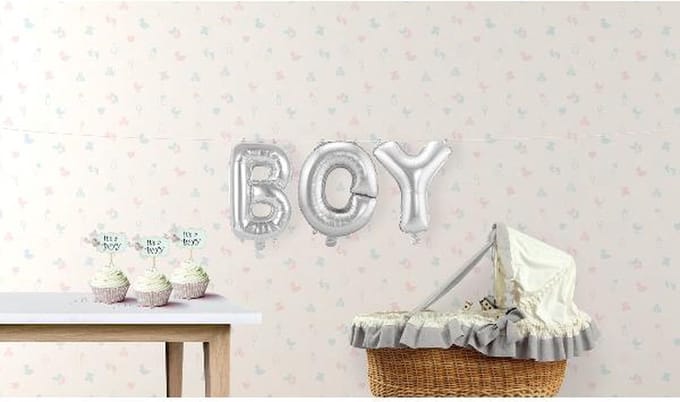 Folat - Folieballon 'Boy' Zilver - 36 cm
