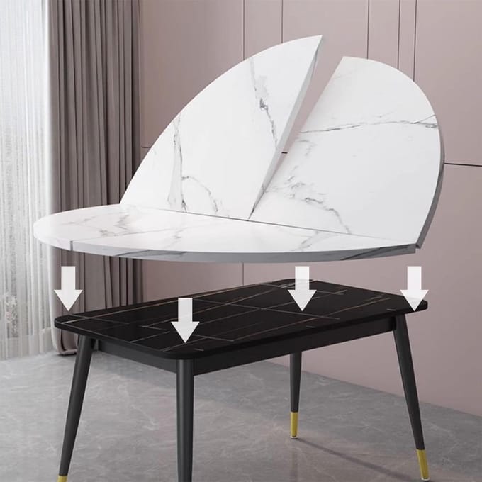 Opvouwbaar Tafelblad - Rond Blad - Ruimte Besparen - Kwartrond Ontwerp - 140 cm - Wit