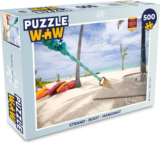 Puzzel Strand - Boot - Hangmat - Legpuzzel - Puzzel 500 stukjes