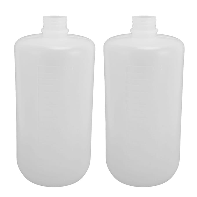 2 Stuks Wasfles 1000ml Plastic Veiligheid Laboratorium Knijphulpmiddel met Smalle Mond white