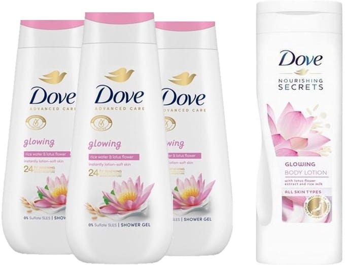 Dove Glowing Ritual Douchegel 3 x 250 ml + Glowing Bodylotion 400 ml