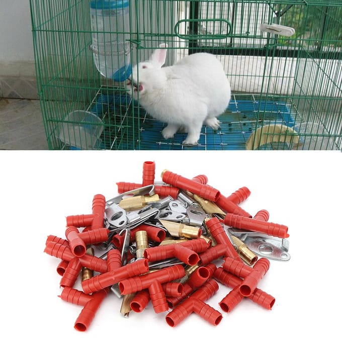 20 Jeux Abreuvoirs Lapin Abreuvoirs Mamelons d'Eau Outils d'Eau d'Abreuvement pour Bétail Accessoires black