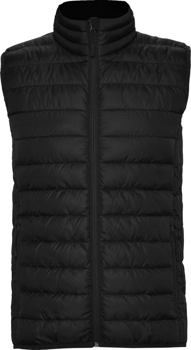 Zwarte gewatteerde Dames bodywarmer met polyester dons model Oslo merk Roly maat L