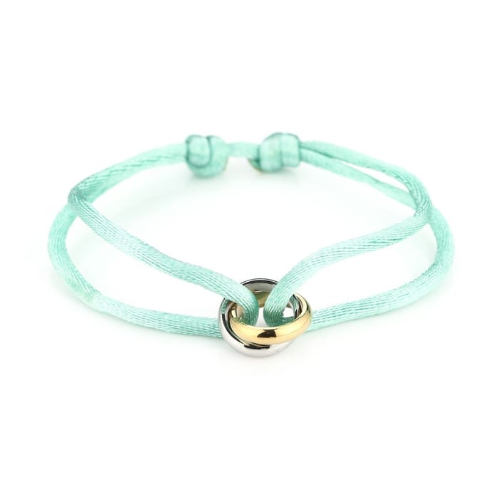Satijnen armband Knot Duo- Mint