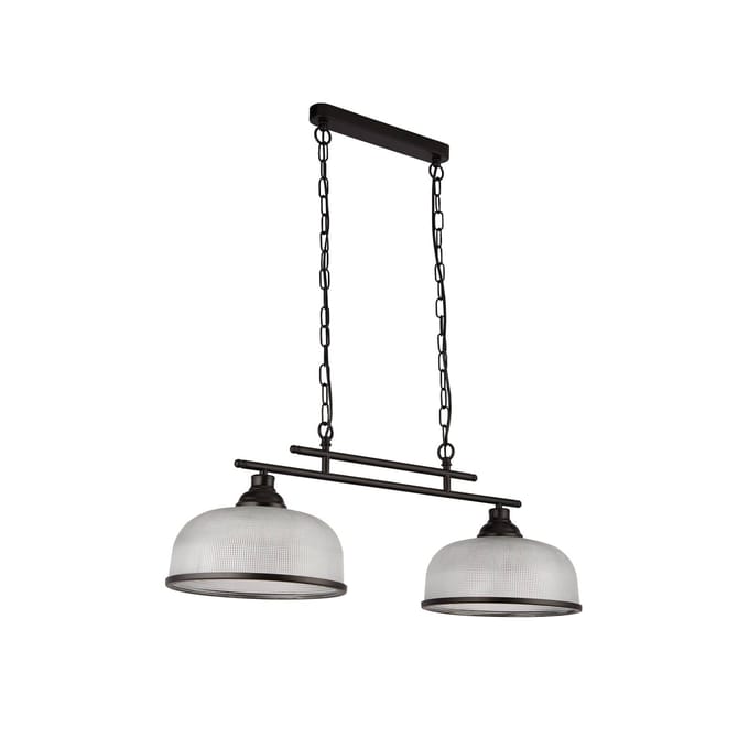 Searchlight Hanglamp Bistro 2-lamps, zwart