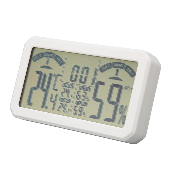 Temperatuur Vochtigheidsmeter Digitaal Hoge Nauwkeurigheid Elektronisch Wandmontage Thermometer Hygrometer voor gray