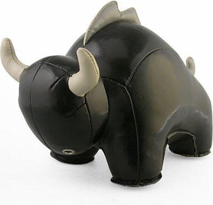 Zuny boekensteun stier zwart/hoorns wit
