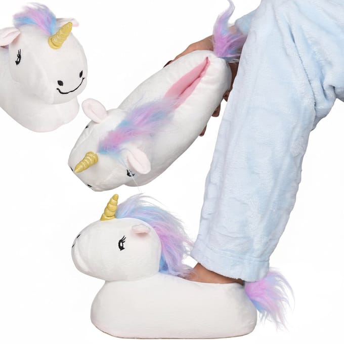 Witte eenhoornpantoffels UNICORN