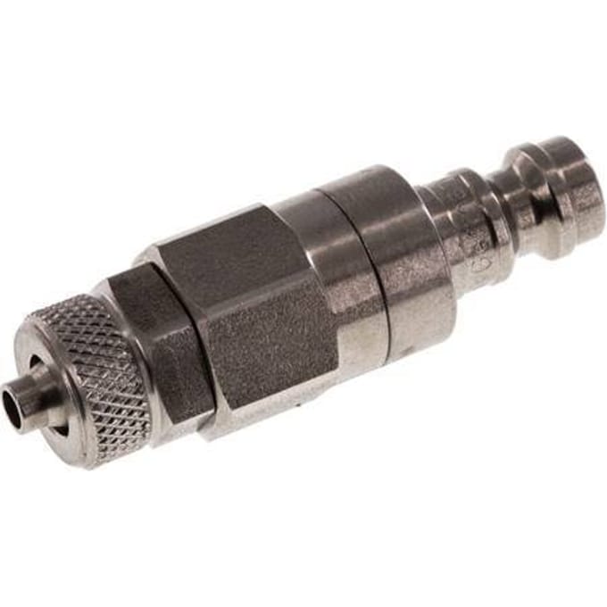 RVS DN 5 Luchtkoppeling Insteeknippel 4x6 mm Push-On Double Shut-Off - CLP5-N-S-SV-4