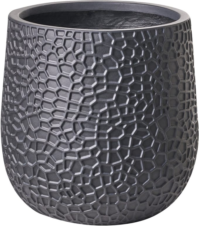 QIYUN - Bloempot - Zwart - 41 x 41 x 43 cm - Klei-vezelmengsel