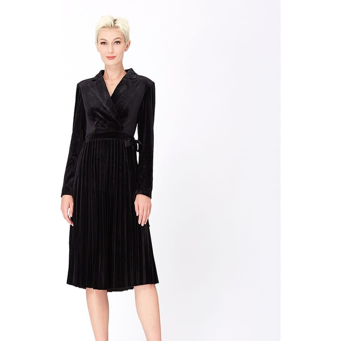 Velvet wrap effect -jurk