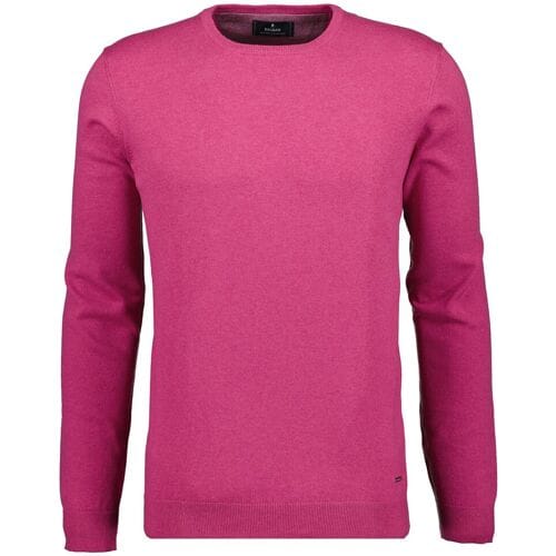 Ragman Trui Supersoft Knit Pullover Knitted Elbow Patches Magenta / male